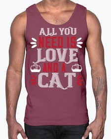 all you need is love Style 27#- cats- Cotton Tank