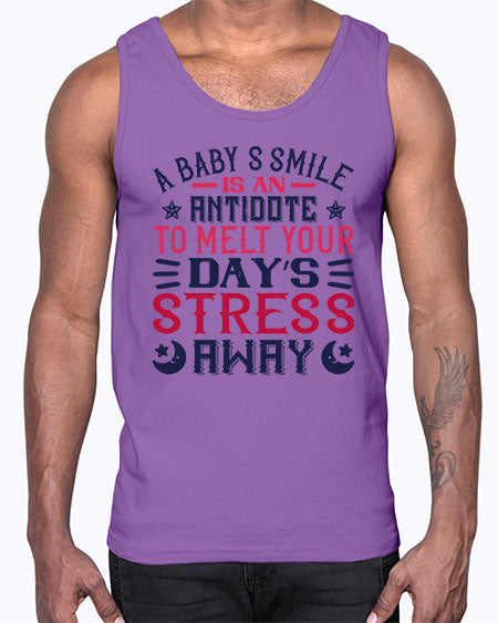 A baby’s smile is an antidote to melt your day’s stress away Style 265#- baby- Cotton Tank