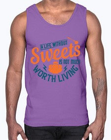 A life without sweets is not much worth living Style 50#- diabetes- Cotton Tank