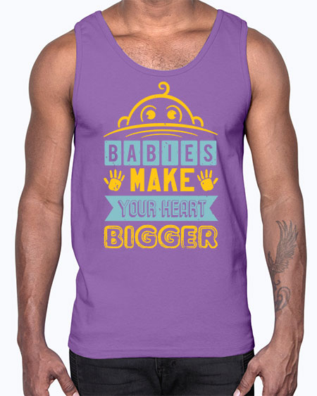Babies make your heart bigger Style 21#- baby shower- Cotton Tank
