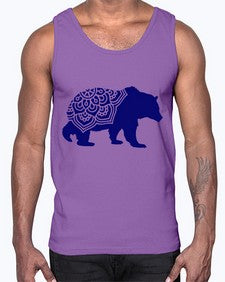 BearMandala 253#- mandala- Cotton Tank