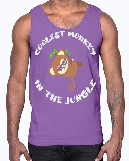 Collest Monkey in the Jungle 3#- monkey- Cotton Tank