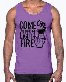 Come on baby light my fire 874#- bbq- Cotton Tank