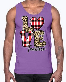 Commercial Use Teacher Valentine 37#- teacher- Cotton Tank