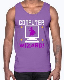 Computer wizard 52#- computer- Cotton Tank