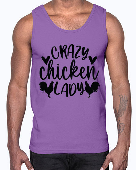 Crazy Chicken Lady- chicken- Cotton Tank