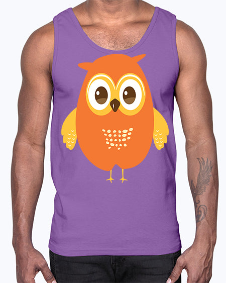Cute Owl A TurtleRabbit 2#- owl- Cotton Tank