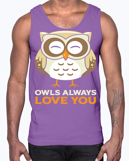 Cute Owl Always Love You A TurtleRabbit 3#- owl- Cotton Tank