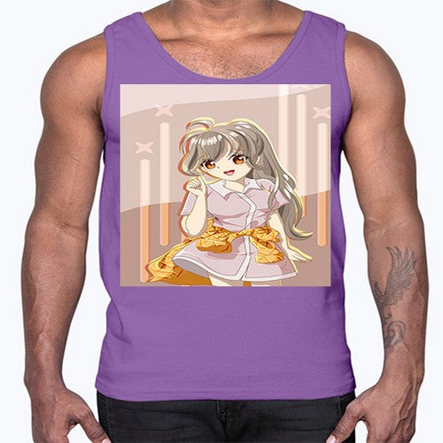 Cute and happy girl with picnic outfit 10#- anime- Cotton Tank