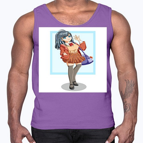 Cute and happy teenage girl back to school 175#- anime- Cotton Tank