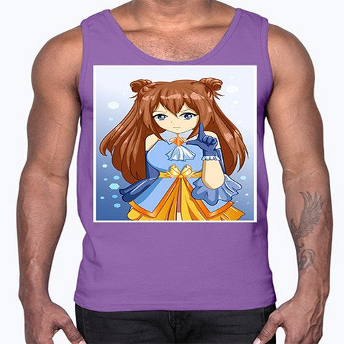 Cute little beautiful girl blue gold clothes cartoon 171#- anime- Cotton Tank