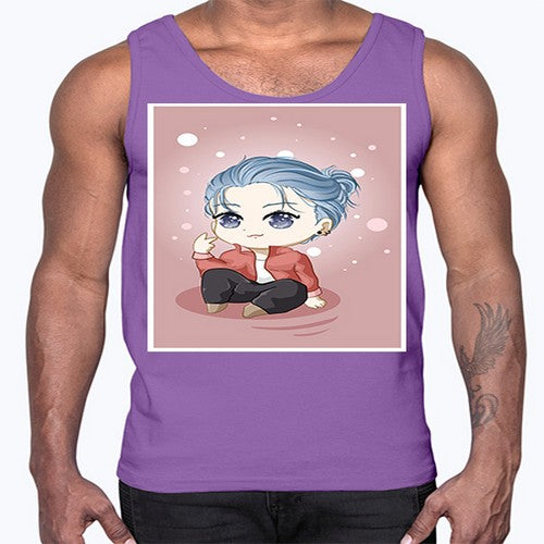 Cute little boy silver hair 78#- anime- Cotton Tank