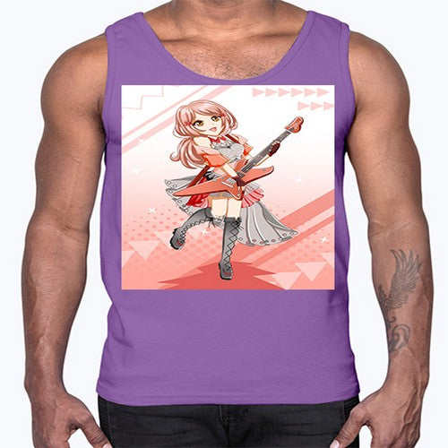 Cute rock star girl with guitar game 17#- anime- Cotton Tank