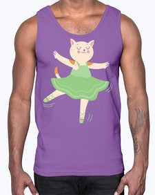 Dancing cat ballerina for ballet ballet 112#- ballet- Cotton Tank