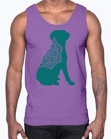 DogMandala 381#- mandala- Cotton Tank