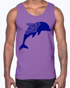 DolphinMandala 382#- mandala- Cotton Tank