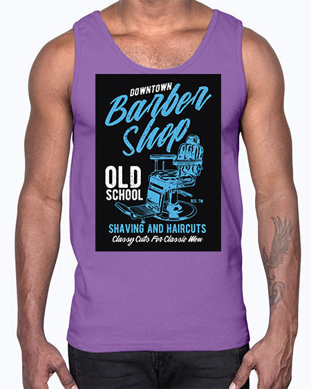 Downtown Barbershop CS729#- barber- Cotton Tank