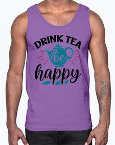 Drink Tea Be Happy 922#- tea- Cotton Tank