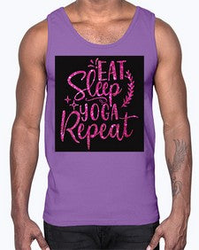 Eat Sleep Yoga Repeat  207#- yoga- Cotton Tank