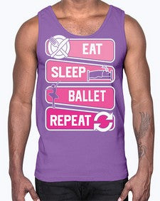 Eat sleep ballet repeat ballerino ballet 119#- ballet- Cotton Tank