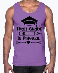 First Grade Is Magical 141#- first grade- Cotton Tank