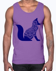 FoxMandalaUpdated 463#- mandala- Cotton Tank
