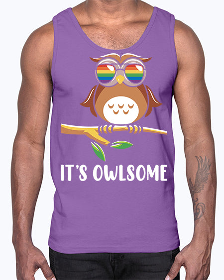 Funny Owl Gift Im Owlsome A TurtleRabbit 7#- owl- Cotton Tank
