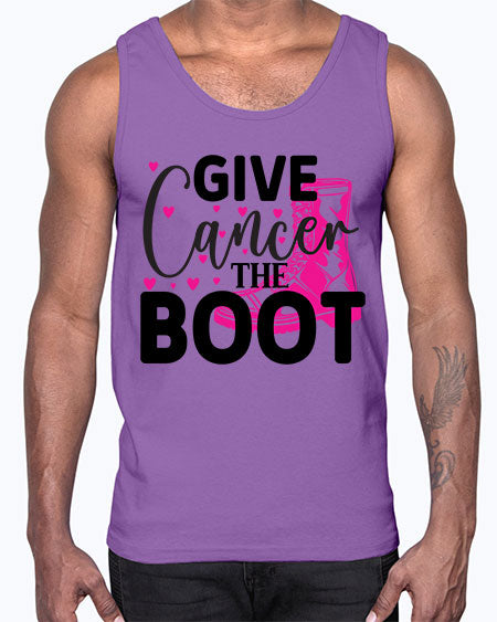 Give Cancer the Boot 24#- breast cancer- Cotton Tank