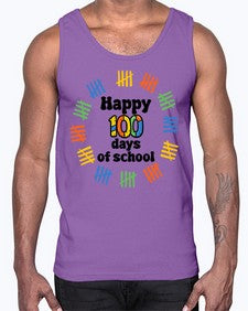 Happy one hundred Days of School 245#- one hundred days- Cotton Tank