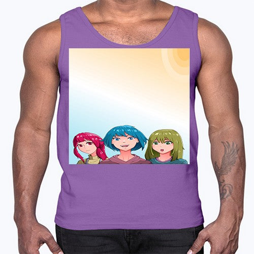 Happy three friend 20#- anime- Cotton Tank