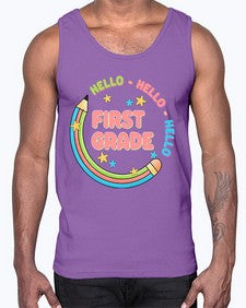 Hello first Grade Pencil 278#- first grade- Cotton Tank