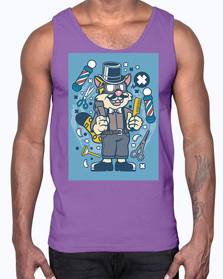 Hipster Barber Leopard835#- barber- Cotton Tank