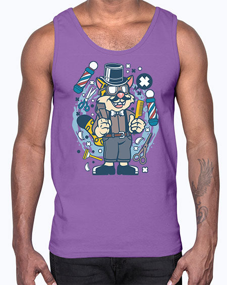 Hipster Barber Leopard836#- barber- Cotton Tank
