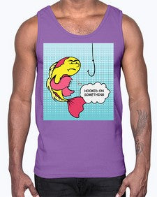 Hooked on Something 534#- art pop art- Cotton Tank