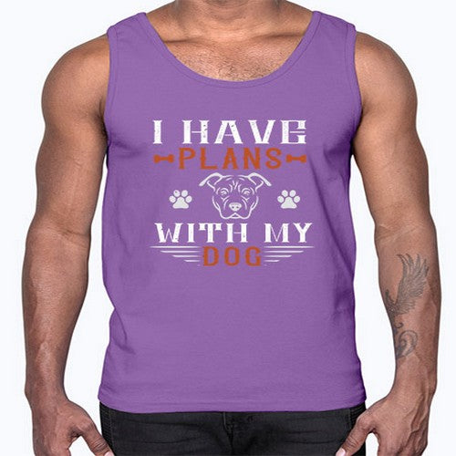 I Have Plans With My Dog Style 194#- dogs- Cotton Tank