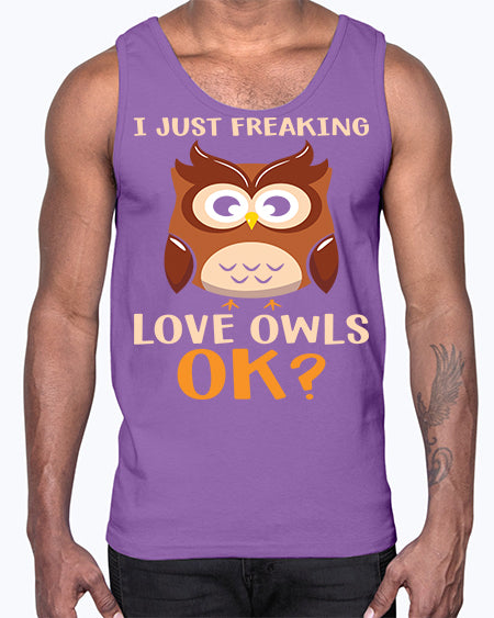 I Just Freaking Love Owls A TurtleRabbit 9#- owl- Cotton Tank