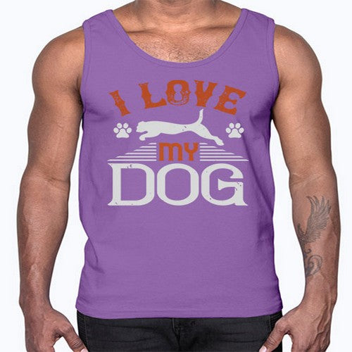 I Love My Dog Style 189#- dogs- Cotton Tank