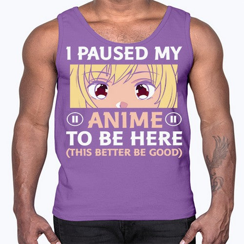 I Paused My Anime To 242#- anime- Cotton Tank