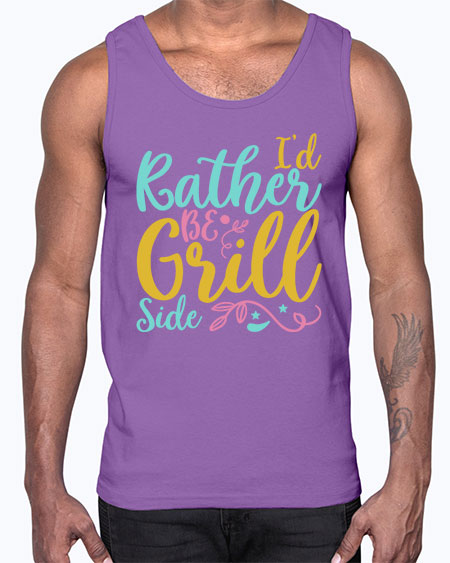 ID RATHER BE GRILL SIDE Style 62#- summer- Cotton Tank