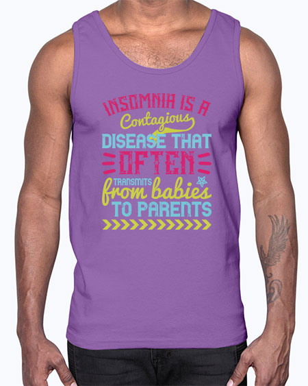 Insomnia is a contagious disease that often transmits from babies to parents Style 352#- baby- Cotton Tank