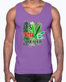 Its Somewhere 670#- marijuana- Cotton Tank