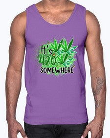 Its Somewhere 672#- marijuana- Cotton Tank