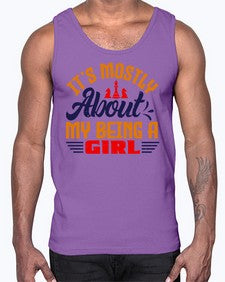 Its mostly about my being a girl 125#- chess- Cotton Tank