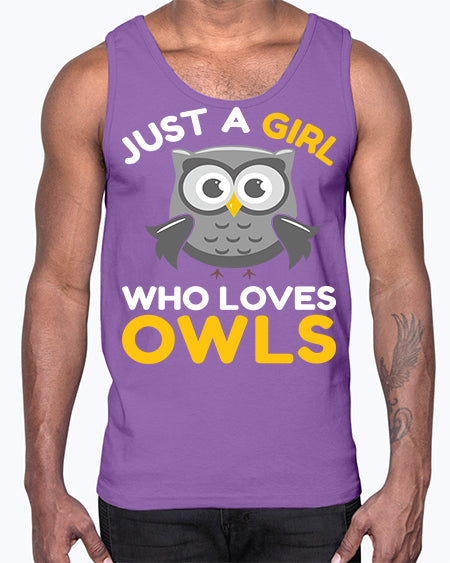 Just a Boy Who Loves A TurtleRabbit 11#- owl- Cotton Tank