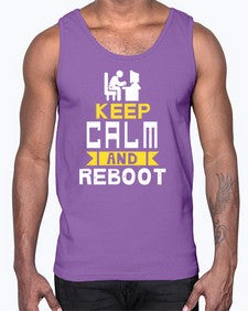 Keep Calm and reboot 27#- computer- Cotton Tank