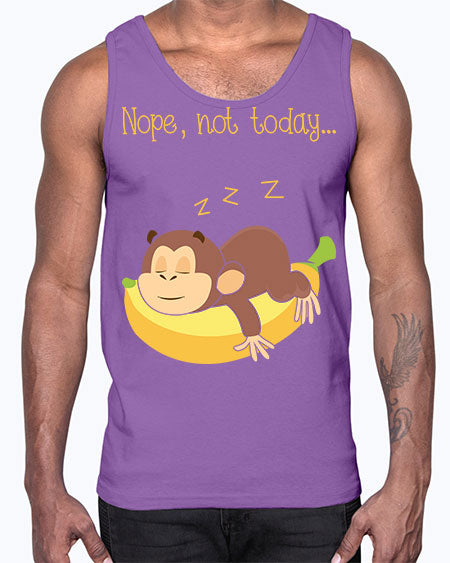 Lazy Monkey Nope Not Today 9#- monkey- Cotton Tank