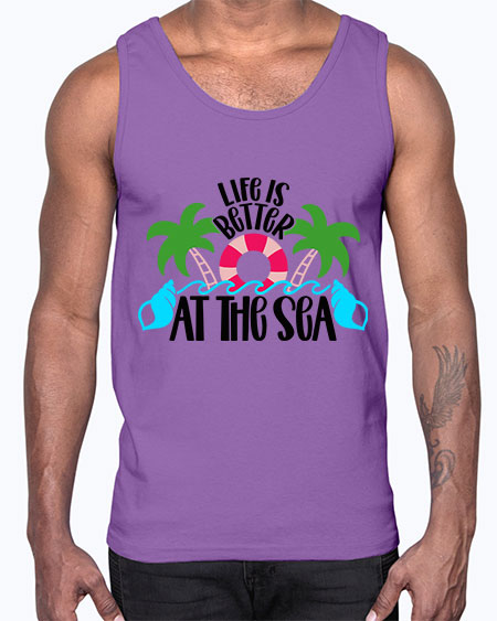 Life Is Better At The Sea Style 32#- summer- Cotton Tank