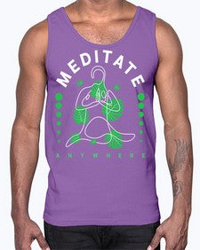 Meditate Anywhere 420#- yoga- Cotton Tank