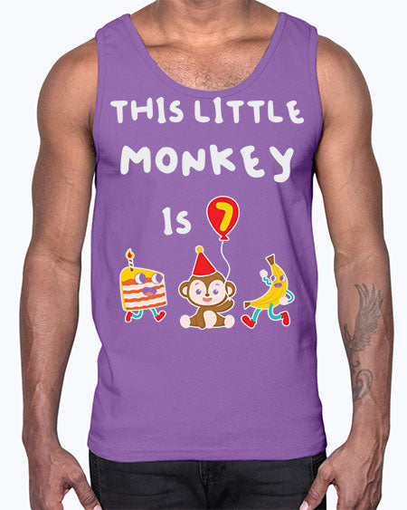 Monkey Birthday Little Monkey 12#- monkey- Cotton Tank