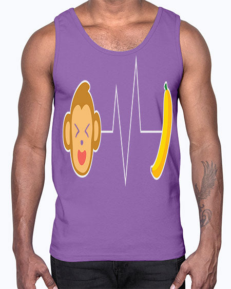 Monkey Heartbeat Banana 13#- monkey- Cotton Tank